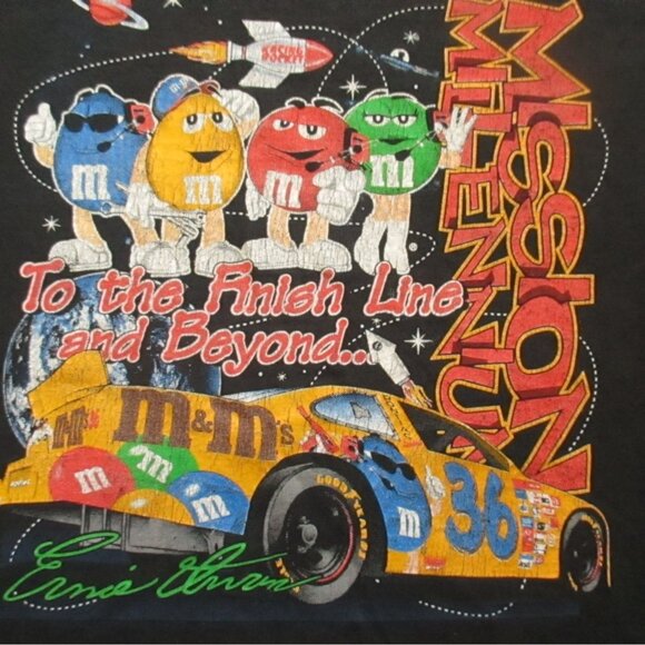 Winston Cup Vintage Women's T-shirt XS S 1990s Ernie Irvin #36 M&M's 1998 Black - Picture 4 of 10